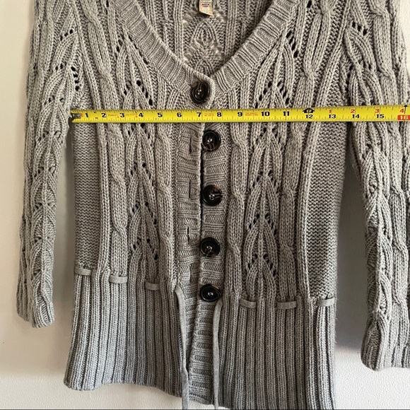 American Rag Grey Knit Button Up Cardigan - Picture 8 of 8